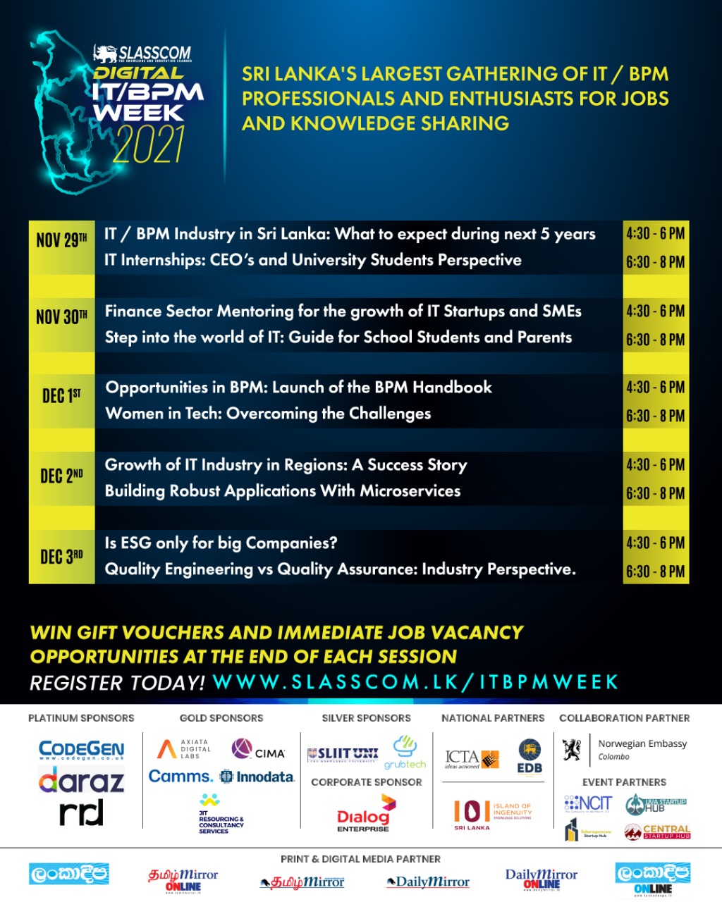 SLASSCOM presents Sri Lanka’s Largest IT/BPM week, 2021. NCIT On Board as Event Partner